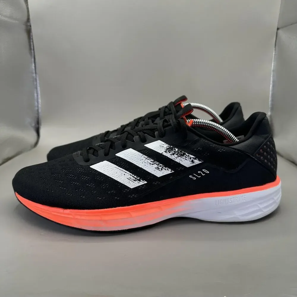 Adidas SL 20 Running Shoes Mens 11.5 Black Orange Lightstrike EG1144 Sneakers